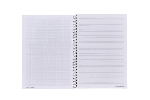 ADDITIO - Cuadernos de música APPUNTO | Adaptados a todas las edades y procesos de aprendizaje | 12 pentagramas de 9 mm | Páginas cuadriculadas | 40 páginas | A4 | Papel ecológico | Espiral | Azul