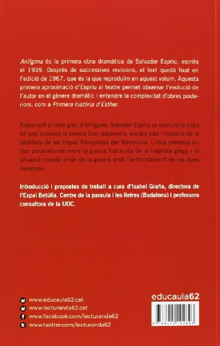 Antígona (+ Recurs Digital): Inclou recurs digital: 66 (Educació 62)