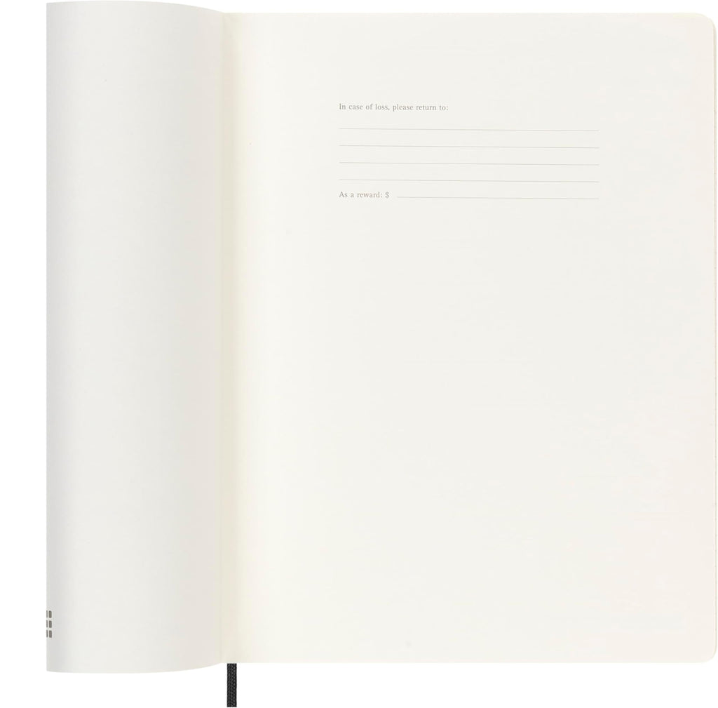 Moleskine Weekly Planner 2025-2026, Agenda Semanal 18 Meses Con Espacio para Notas, Tapa Suave y Cierre Elástico, Formato XL 19 x 25 cm, Color Negro