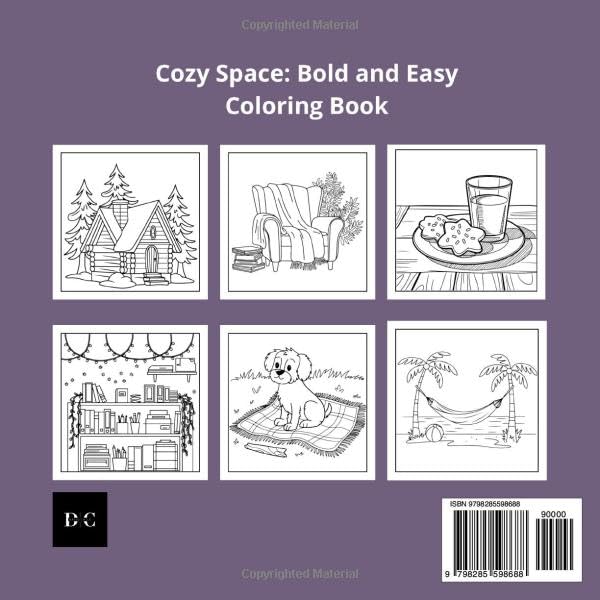 Cozy Space: Bold and Easy Coloring Book