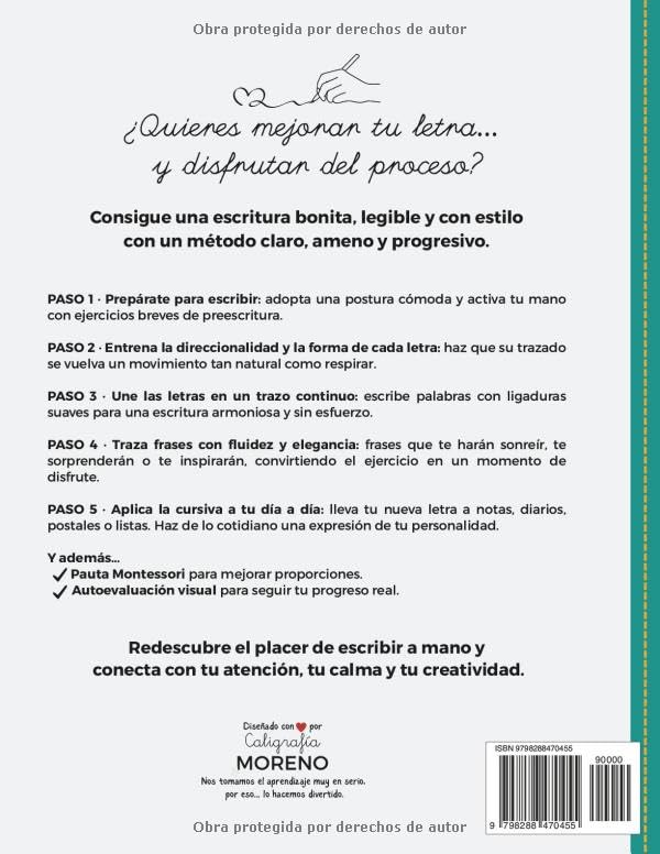 CUADERNO DE CALIGRAFÍA DIVERTIDA PARA ADULTOS EN LETRA CURSIVA: El método paso a paso para mejorar tu escritura con una sonrisa (Algo más que una letra ligada bonita)