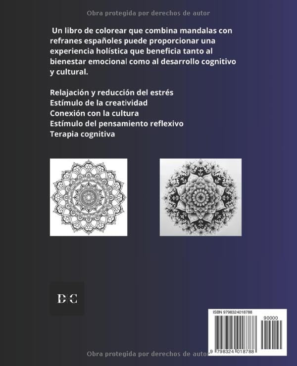 MANDALAS Y REFRANERO: LIBRO PARA COLOREAR PARA MAYORES