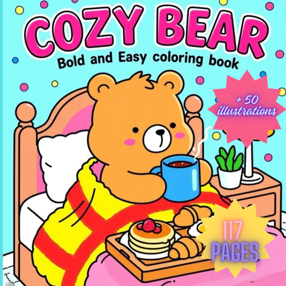 cozy bear bold and easy coloring book