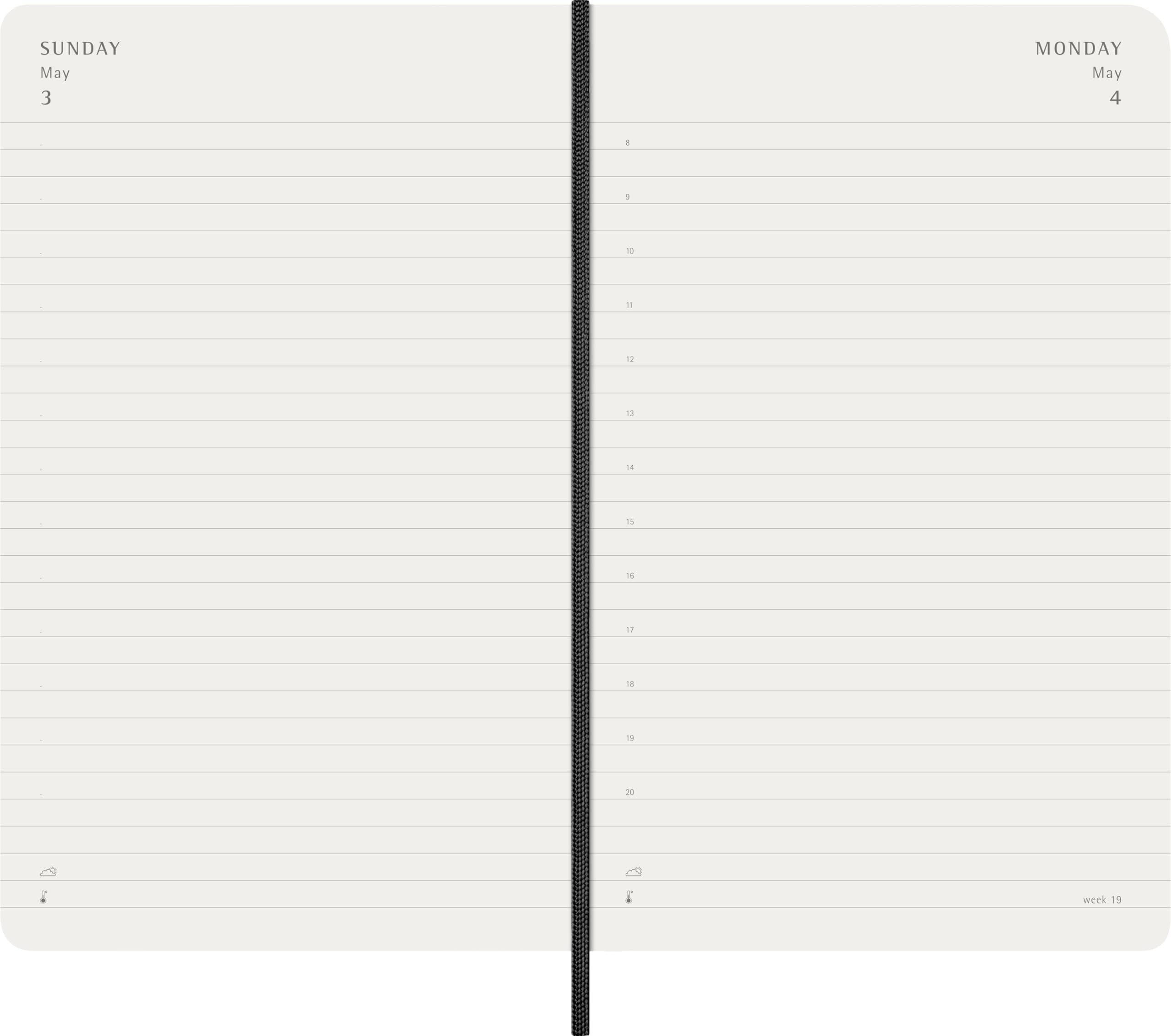 Moleskine Agenda Diaria, Agenda Diaria 2026 12 Meses, Con Tapa Blanda y Cierre Elástico, Formato Grande 13x21, Color Negro