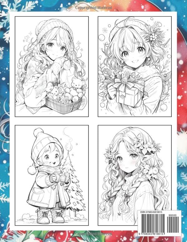 Christmas Cuties: Christmas Coloring Books for Adults with Christmas Cuties for Stress Relief and Relaxation