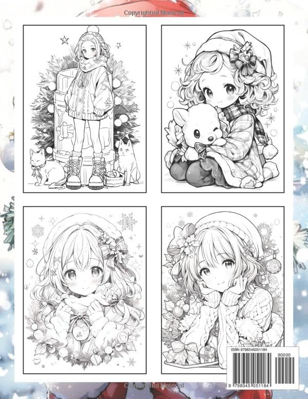 Christmas Cuties: Christmas Coloring Books with Christmas Cuties for Stress Relief and Relaxation (Coloring for Kids & Adults)