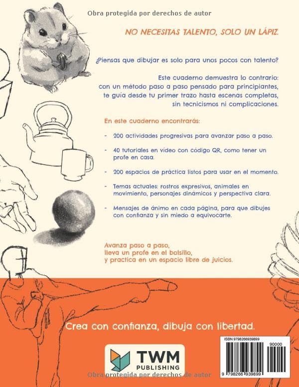 Aprender a dibujar paso a paso - Una guía completa para principiantes: Un cuaderno creativo con ejercicios simples, hojas prácticas y videos | Regalo ideal para jóvenes y adultos creativos