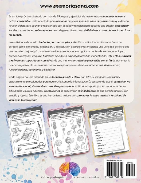 Libro de Actividades, Estimulación Cognitiva y Pasatiempos para Personas Mayores: 99 Juegos Mentales y Ejercicios para Mejorar la Memoria y Fortalecer ... y Pasatiempos para Personas Mayores)