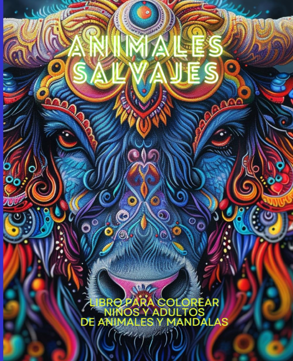 Animales salvajes: Libro Para Colorear Para Niños y Adultos De Animales y Mandalas
