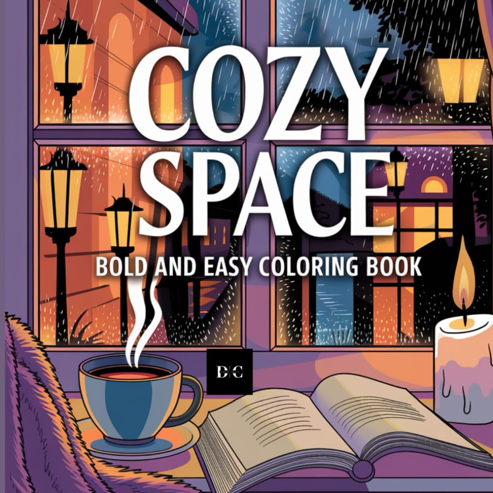 Cozy Space: Bold and Easy Coloring Book