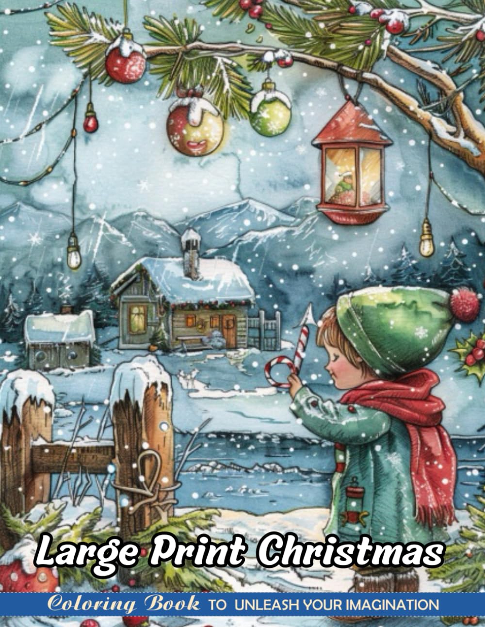 Large Print Christmas: Christmas Coloring Books with Large Print Christmas for Stress Relief and Relaxation (Coloring for Kids & Adults)