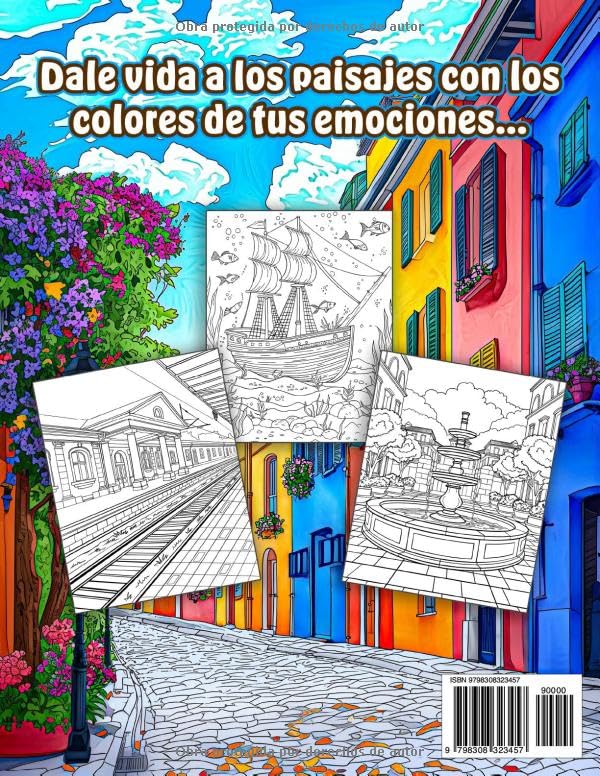 Paisajes Emocionales - Libro de Colorear para Adultos: ¡Maravillosos Paisajes Dibujados a Mano en Varios Estilos para Aliviar la Ansiedad y el Estrés! (Colorea con las emociones)