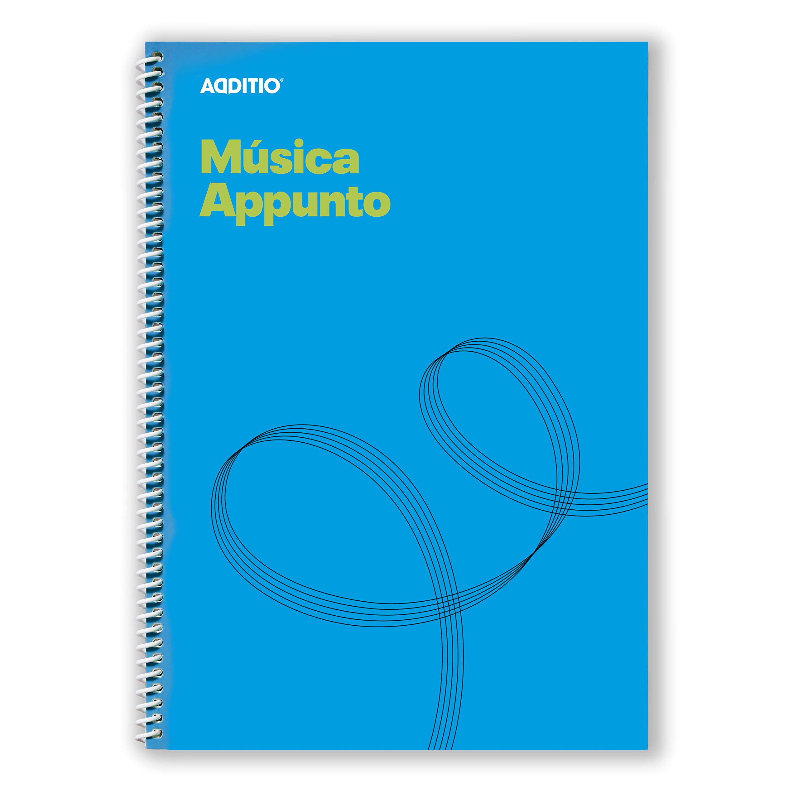 ADDITIO - Cuadernos de música APPUNTO | Adaptados a todas las edades y procesos de aprendizaje | 12 pentagramas de 9 mm | Páginas cuadriculadas | 40 páginas | A4 | Papel ecológico | Espiral | Azul