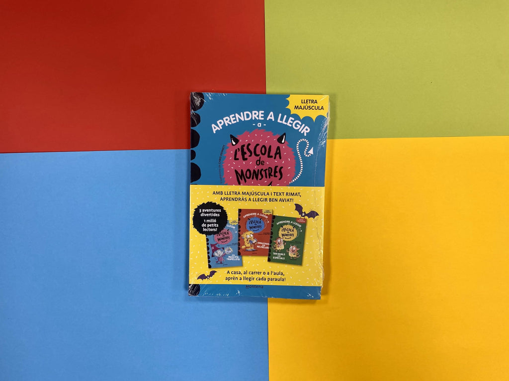 Aprendre a llegir a l'Escola de Monstres - Pack amb els llibres 1, 2 i 3: Amb lletra MAJÚSCULA (llibres per a nens a partir de 5 anys) (Montena)