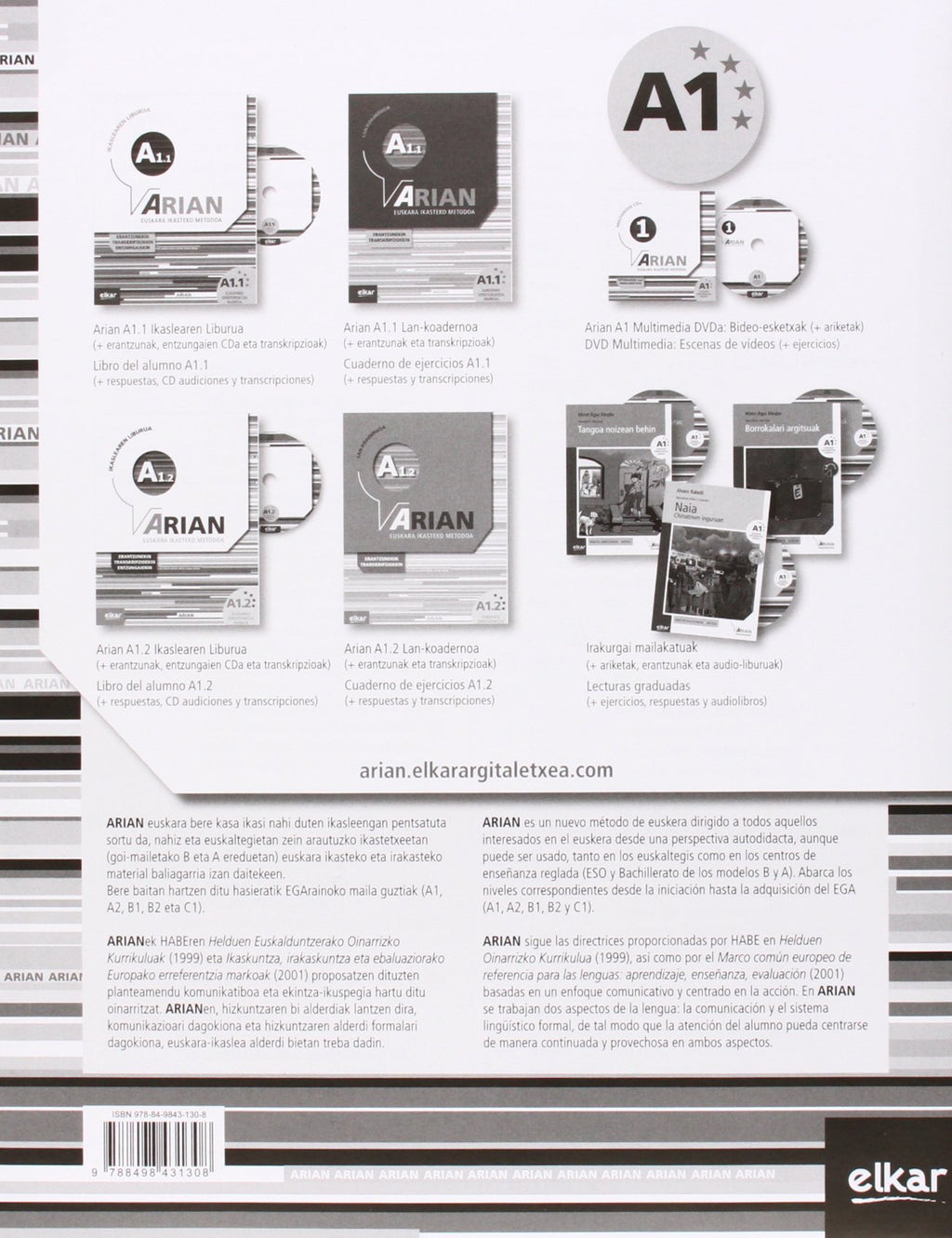Arian A1.1. Ikaslearen liburua: (Erantzunak eta transkripzioak) Euskera