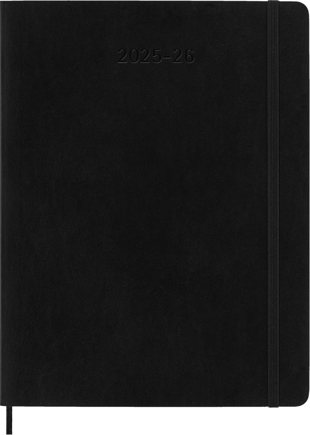 Moleskine Weekly Planner 2025-2026, Agenda Semanal 18 Meses Con Espacio para Notas, Tapa Suave y Cierre Elástico, Formato XL 19 x 25 cm, Color Negro
