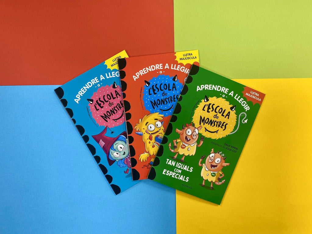Aprendre a llegir a l'Escola de Monstres - Pack amb els llibres 1, 2 i 3: Amb lletra MAJÚSCULA (llibres per a nens a partir de 5 anys) (Montena)