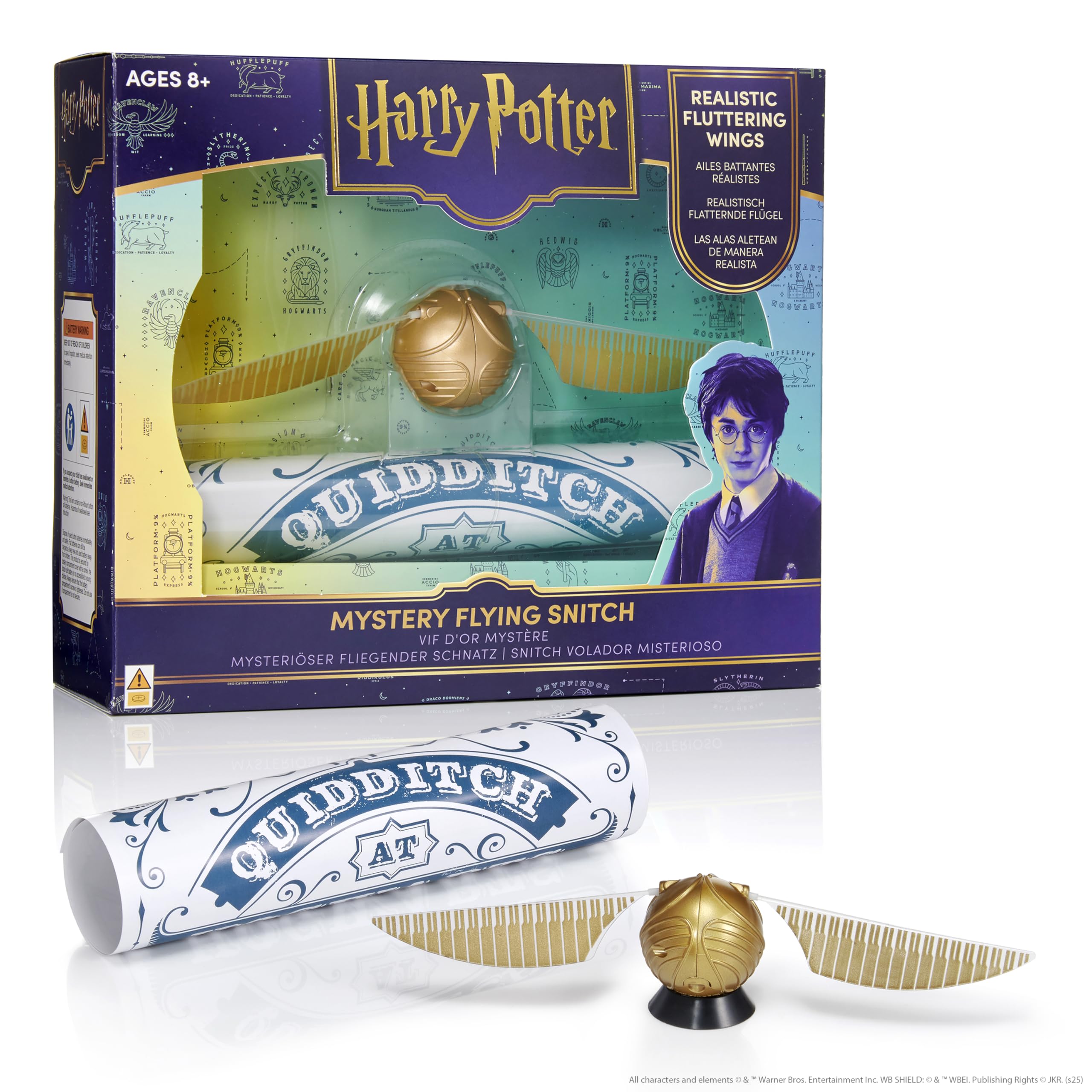 WOW! STUFF Misteriosa snitch dorada voladora | Parece levitar mágicamente | Regalos, coleccionables y juguetes oficiales de Harry Potter de Wizarding World, oro