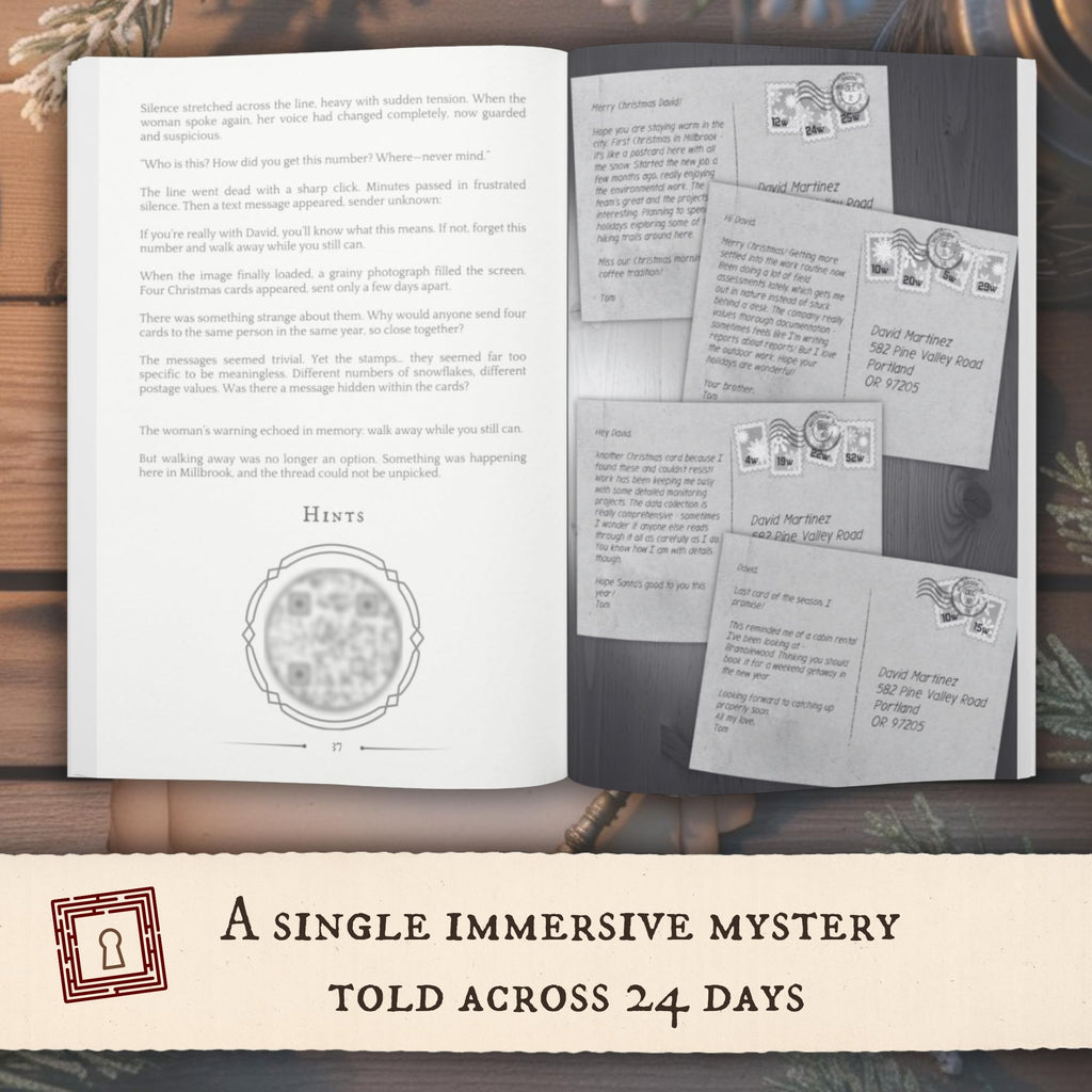 Mystery Escape Room Advent Calendar for Adults: 24 Secrets Are Hidden in Bramblewood Cabin. Will You Solve Them All Before Christmas?