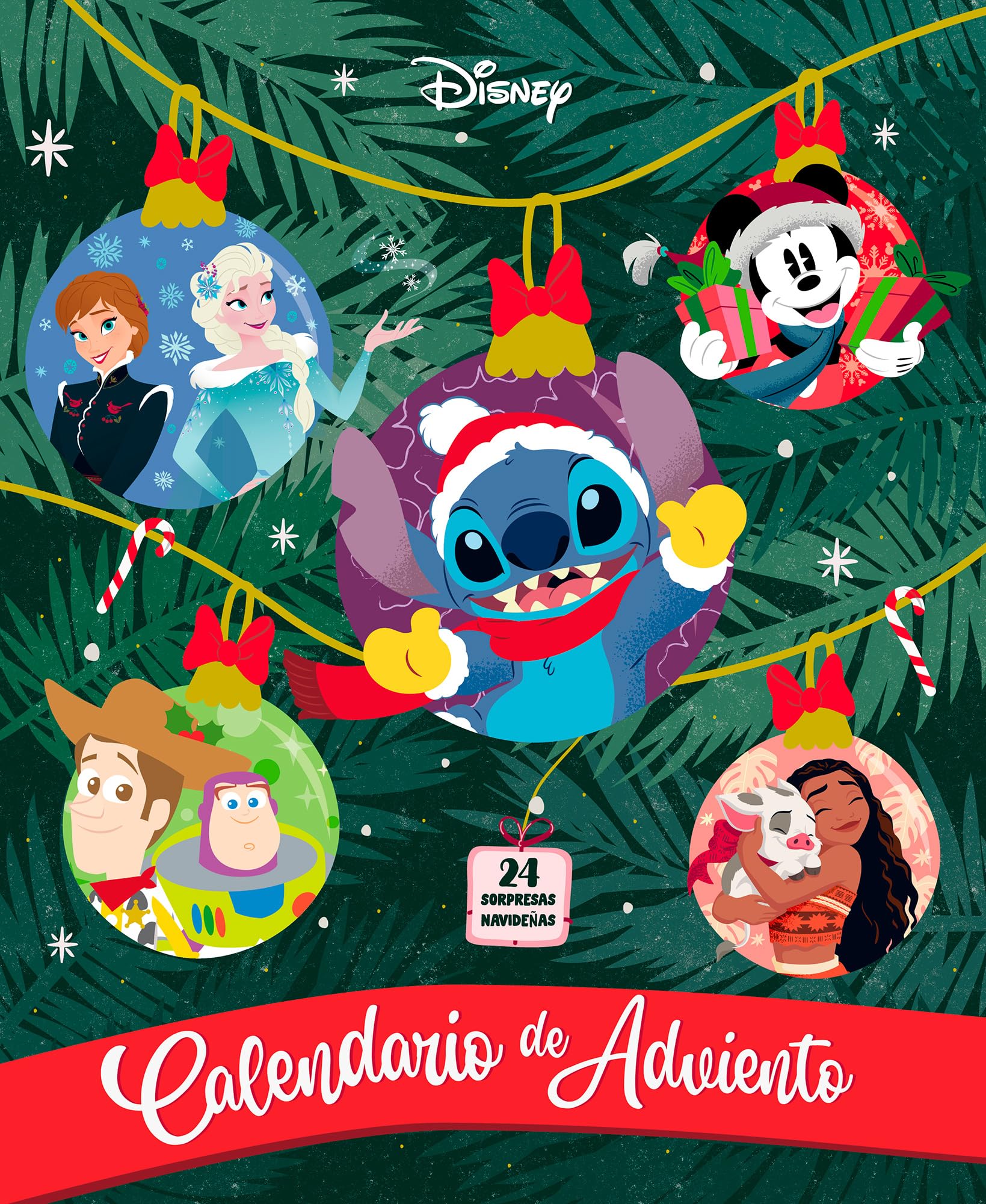 Calendario Adviento Stitch - Pixar - Mickey y más personajes Disney | Calendario Adviento Disney - 24 días de sorpresas: cuentos, actividades, pegatinas y adornos de Navidad